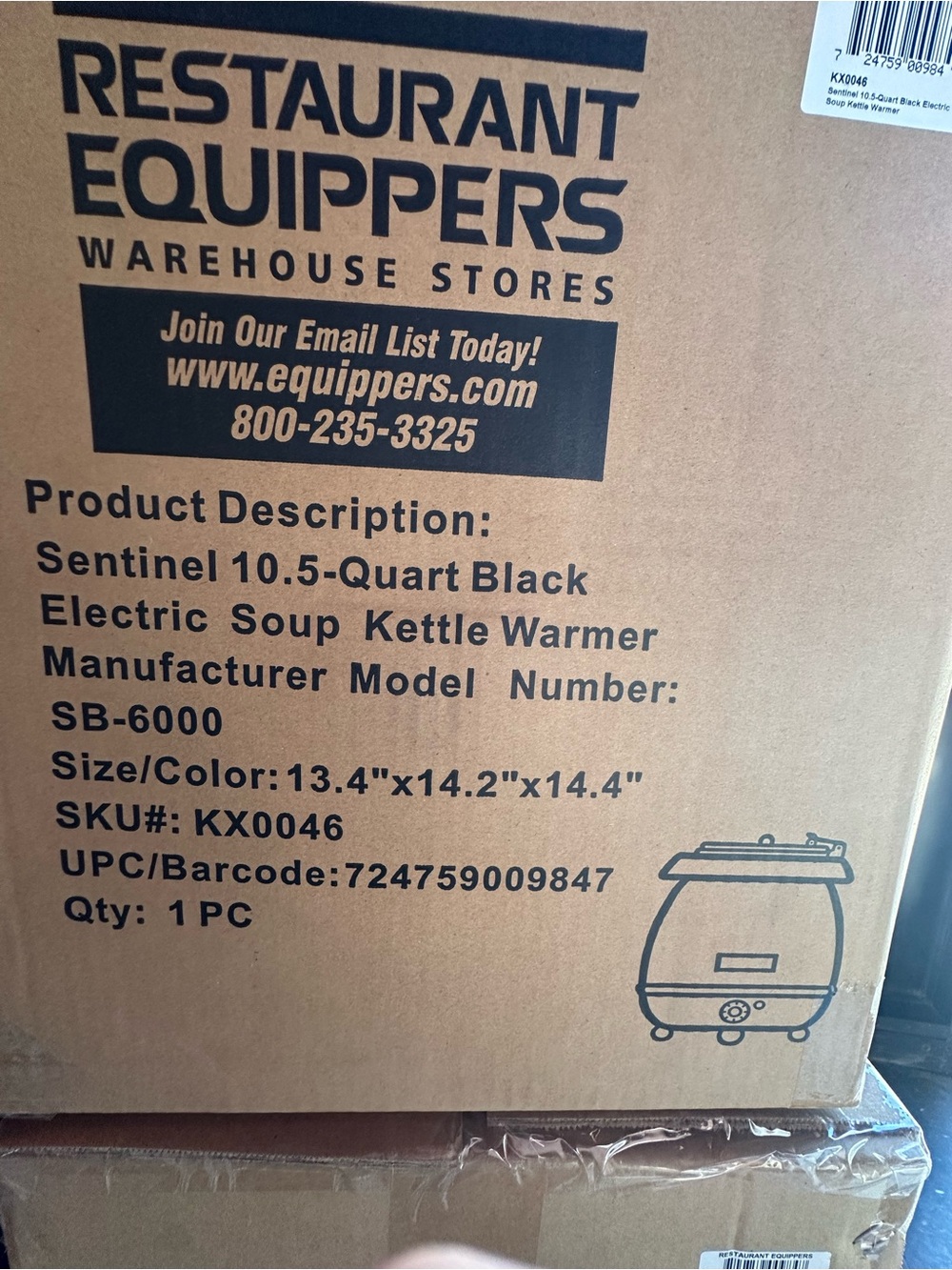 Black 10.5-Quart Electric Soup Kettle Warmer -NEW